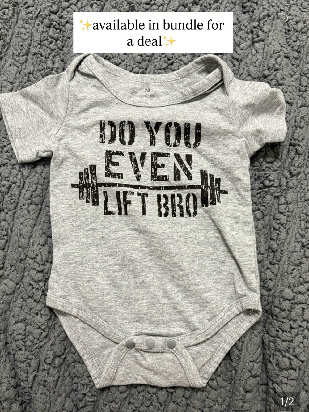 UNBRANDED | Grey 'Do You Even Lift Bro' One-Piece Bodysuit
